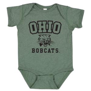 Image of Green Heather Infant Romper: Cat Sandwich