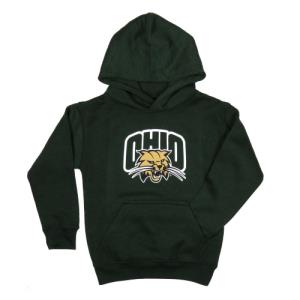 Image of YOUTH Dark Green Hooded Sweatshirt: Color Attack Cat