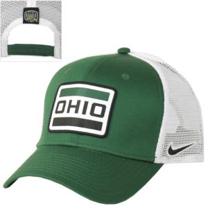 Image of NIKE Dark Green/White Trucker Hat: Ohio Stripe Patch
