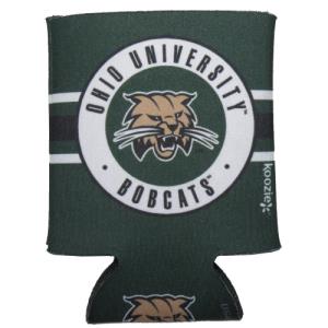 Image of Dark Green Collapsible Can Koozie: Circle Cat