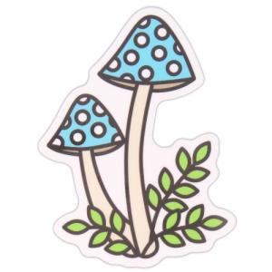 Image of CC Sticker: Blue Mushroom Sketch